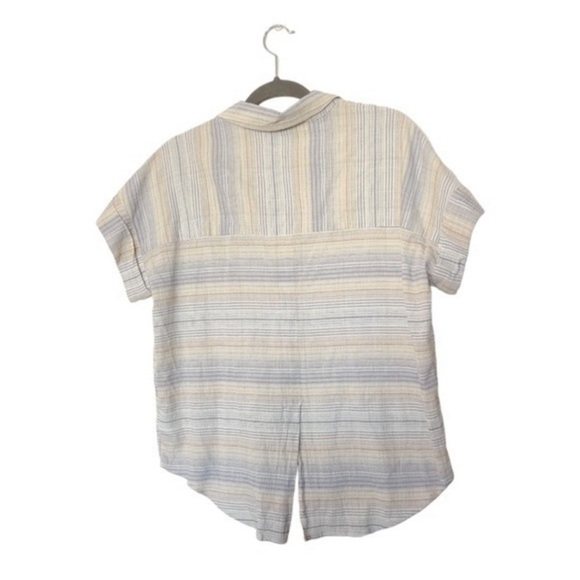 MADEWELL Crinkle Hayden Popover Top in Stripe S - Picture 3 of 4